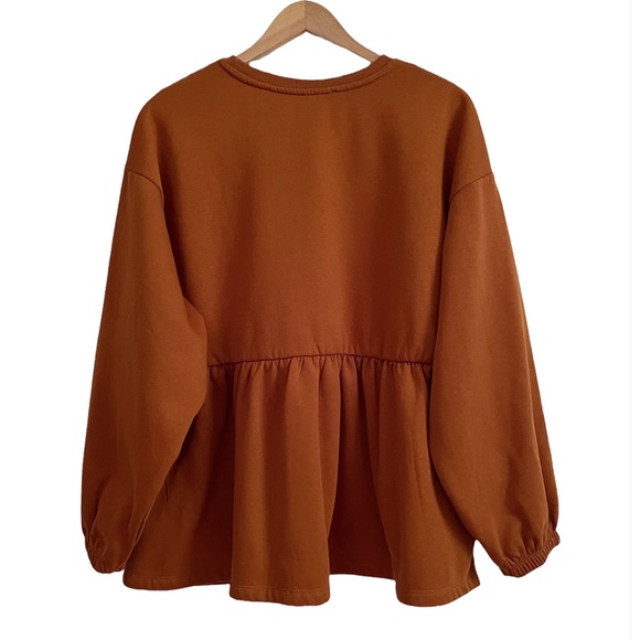 Zara Peplum Drop Shoulder Sweatshirt - Picture 4 of 14
